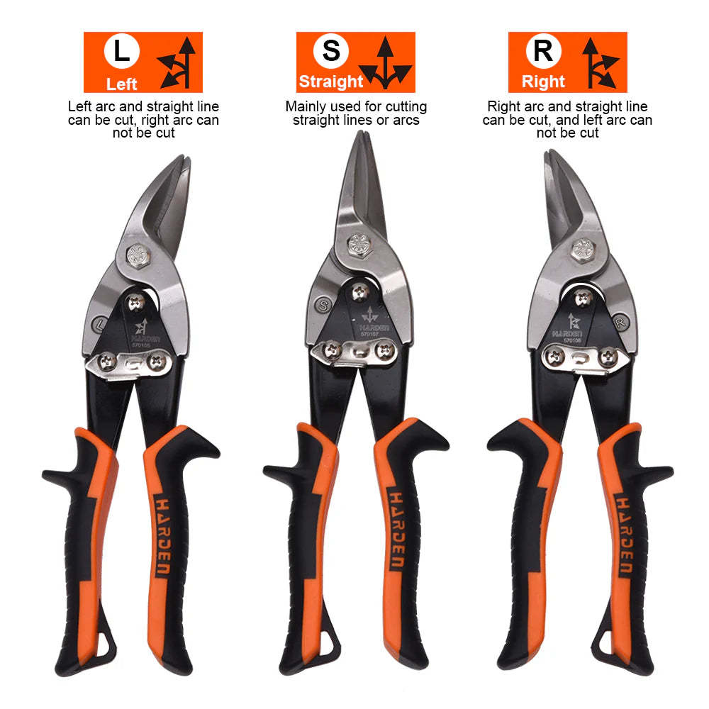 HARDEN 570106 10-Inch (250mm) Professional Right-Cut Aviation Snips